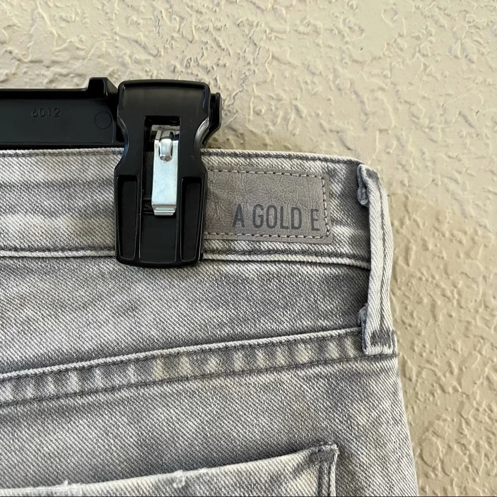 Agolde Chloe Jeans Skinny Low Rise Casual Distressed Festival Concert Gray 27